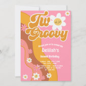 Invitation Deux super rétro vintage deuxième anniversaire (Devant)