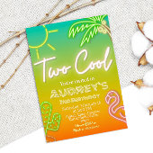 Invitation Deux Superbes Fête de Piscine Néon Tropicale