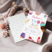 Invitation Deux Sweet 2e Anniversaire Crème glacée, Donuts Pa