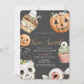 Invitation Deux Sweet Halloween Sweets Girl 2e anniversaire (Devant)