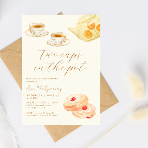 Invitation Deux Tasses dans une Fête de Thé de Bébé pour Jume