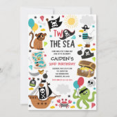 Invitation Deux The Sea Pirate Ship 2e fête d'anniversaire (Devant)