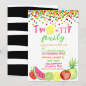 Invitation deux to frutti 2e anniversaire Tutti Frutti waterc (Devant / Derrière)