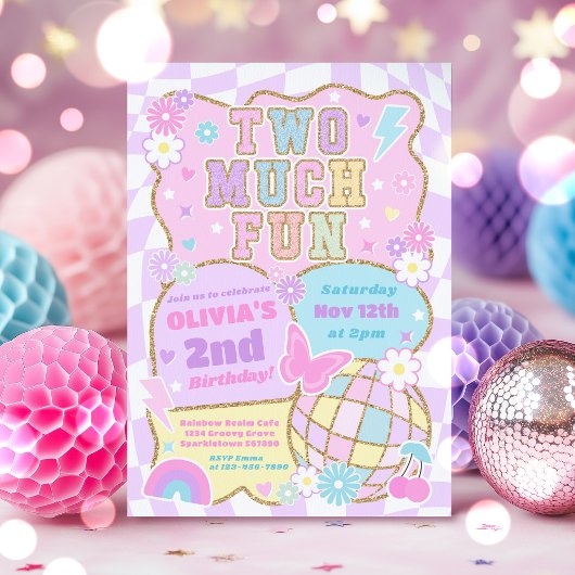 Invitation Deux très amusant Super Preppy Varsity 2e annivers