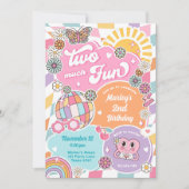 Invitation Deux très amusant Super Retro Preppy Varsity Anniv (Devant)