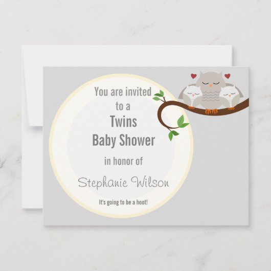 Invitation Deux Trous D'Un Baby shower Neutre (Devant)