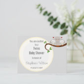 Invitation Deux Trous D'Un Baby shower Neutre (Debout devant)