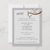 Invitation Deux Trous D'Un Baby shower Neutre (Dos)