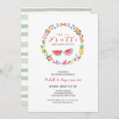 Invitation Deux tti Fruitti Fille Anniversaire, Été 2 Anniver (Devant / Derrière)