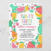 Invitation Deux tti Fruity Girls 2e anniversaire (Devant / Derrière)
