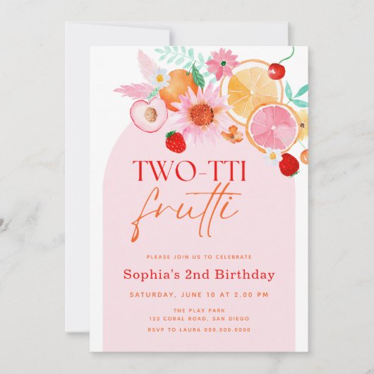 Invitation Deux tti Frutti 2e anniversaire (Devant)