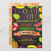 Invitation Deux tti Frutti 2e anniversaire (Devant / Derrière)