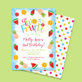 Invitation Deux tti Frutti 2e anniversaire Fruits mignons