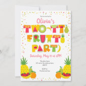 Invitation Deux tti Frutti, Tropical, Fruit, Fille 2e anniver (Devant)