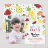 Invitation Deux tti Frutti Tutti Frutti été Anniversaire Phot (Devant / Derrière)