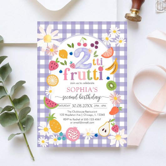 Invitation Deux-tti Frutti Twotti Fruit Tropical 2e Anniversa