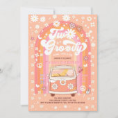 Invitation DEUX Van Daisy Super Hippie les années 70 2e anniv (Devant)