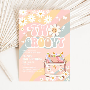 Invitation DEUX Van Super 2ème Pastel Anniversaire Super