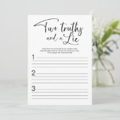 Invitation Deux Vérités Et Un Jeu De Fête des mariées De Mens (Debout devant)