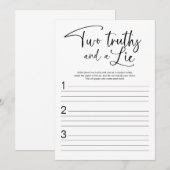 Invitation Deux Vérités Et Un Jeu De Fête des mariées De Mens (Devant / Derrière)