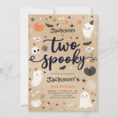 Invitation Deux Vintages Éffrayants Halloween Fantôme 2e anni (Devant)