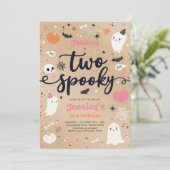 Invitation Deux Vintages Éffrayants Halloween Ghost 2e annive (Debout devant)