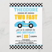 Invitation Deux Voiture de Course Rapide 2ème Anniversaire (Devant)