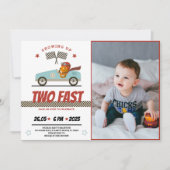 Invitation Deux Voiture De Course Rapide Anniversaire Invitat (Devant)