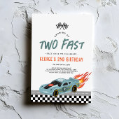 Invitation Deux voitures chaudes d'anniversaire rapides et de
