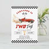 Invitation Deux voitures de course Fast Red Boy 2e anniversai (Debout devant)