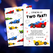 Invitation Deux voitures de course pour enfants de 2e anniver