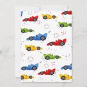 Invitation Deux voitures de course pour enfants de 2e anniver (Dos)