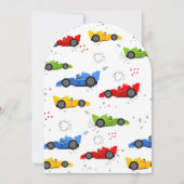 Invitation Deux voitures de course pour enfants de 2e anniver (Dos)