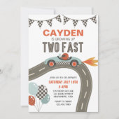 Invitation Deux voitures de course rapide anniversaire (Devant)