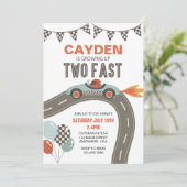 Invitation Deux voitures de course rapide anniversaire (Debout devant)