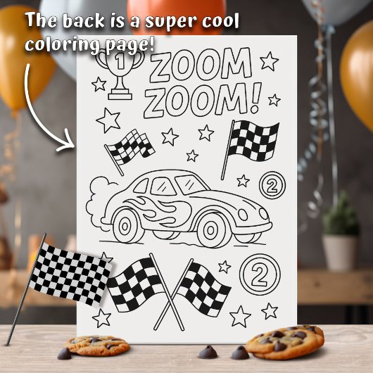 Invitation Deux voitures de course rapide anniversaire