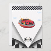 Invitation Deux voitures de course rapide Boy Anniversaire Fê (Dos)