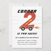 Invitation Deux voitures de course rapide deuxième fête d'ann (Devant)