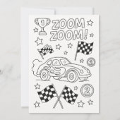 Invitation Deux voitures de course rapide fête d'anniversaire (Dos)