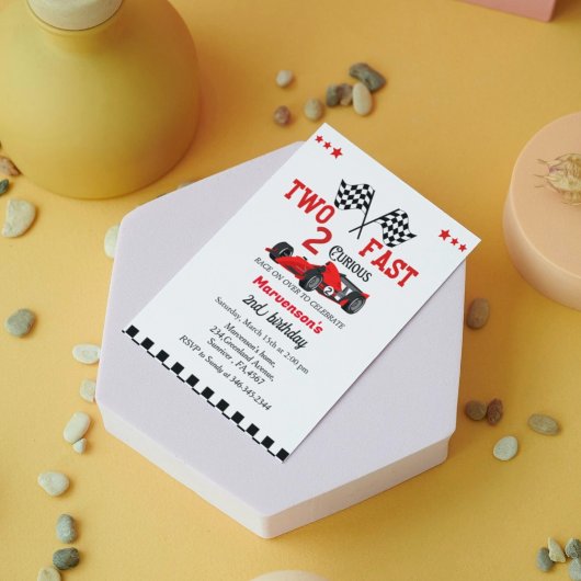 Invitation Deux voitures de course rapide garçon 2e anniversa