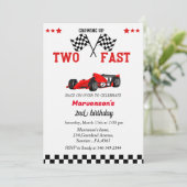 Invitation Deux voitures de course rapide garçon 2e anniversa (Debout devant)