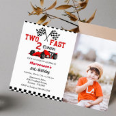 Invitation Deux voitures de course rapide garçons 2e annivers