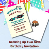 Invitation Deux voitures de course rétro rapide deuxième anni
