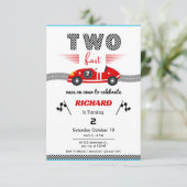 Invitation Deux voitures Fast Red Race Anniversaire (Debout devant)