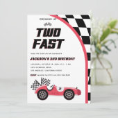 Invitation Deux voitures Fast Red Race Anniversaire Fête Invi (Debout devant)