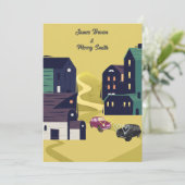 Invitation Deux voitures Maisons Hill Coeurs de route Mariage (Debout devant)