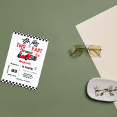 Invitation Deux voitures rapides course Boy 2ème anniversaire