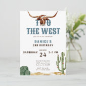 Invitation Deux West Western Rodeo Cowboy Anniversaire Invita (Debout devant)