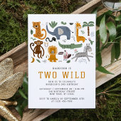 Invitation Deux Wild 2e anniversaire Safari Animaux mignons E