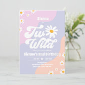 Invitation Deux Wild 2e fête d'anniversaire Boho Floral Daisy (Debout devant)